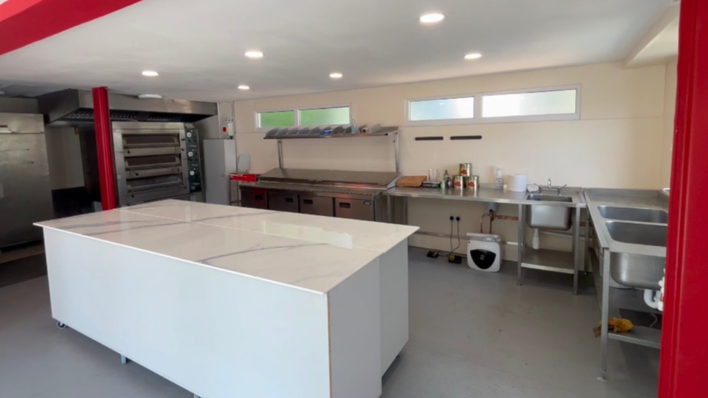 Pizza kitchen inside Slice of Hope at Lowton Community Hub